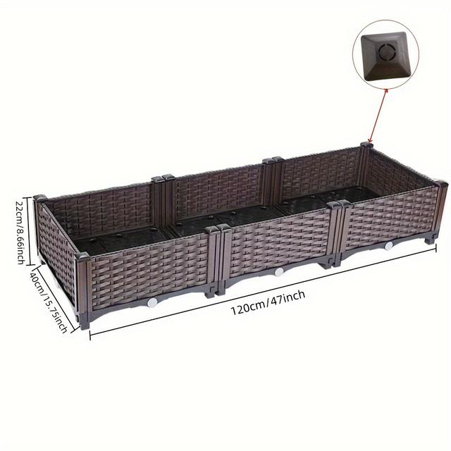 TEMU Elevated Box - Plastic, Rectangular Planting Bed For , Vegetables & | For , & Lawn