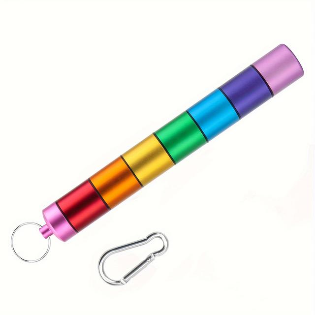 TEMU 1pc 7-day Emergency Pill Medicine Case: Small Portable Keychain Holder For Travel & Outdoor Use