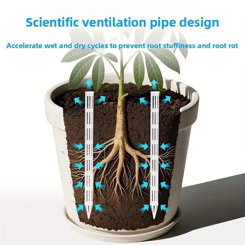 TEMU 10 Piezas de Tubos de Ventilación de de Plástico Duradero para Jardinería Interior/Exterior - Previene la Pudrición de y un Crecimiento Saludable, Fácil de Cortar y a Diversas Macetas