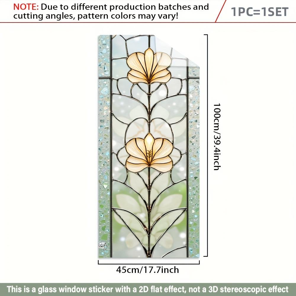 TEMU 1 Roll With Floral 2d Window Film. Pvc Static Adsorption , 45x100cm. Decoration Removablereusableprivacy Protectioneasy To Installno Glue. Suitable For Bathroom Room Kitchen Office Decorati