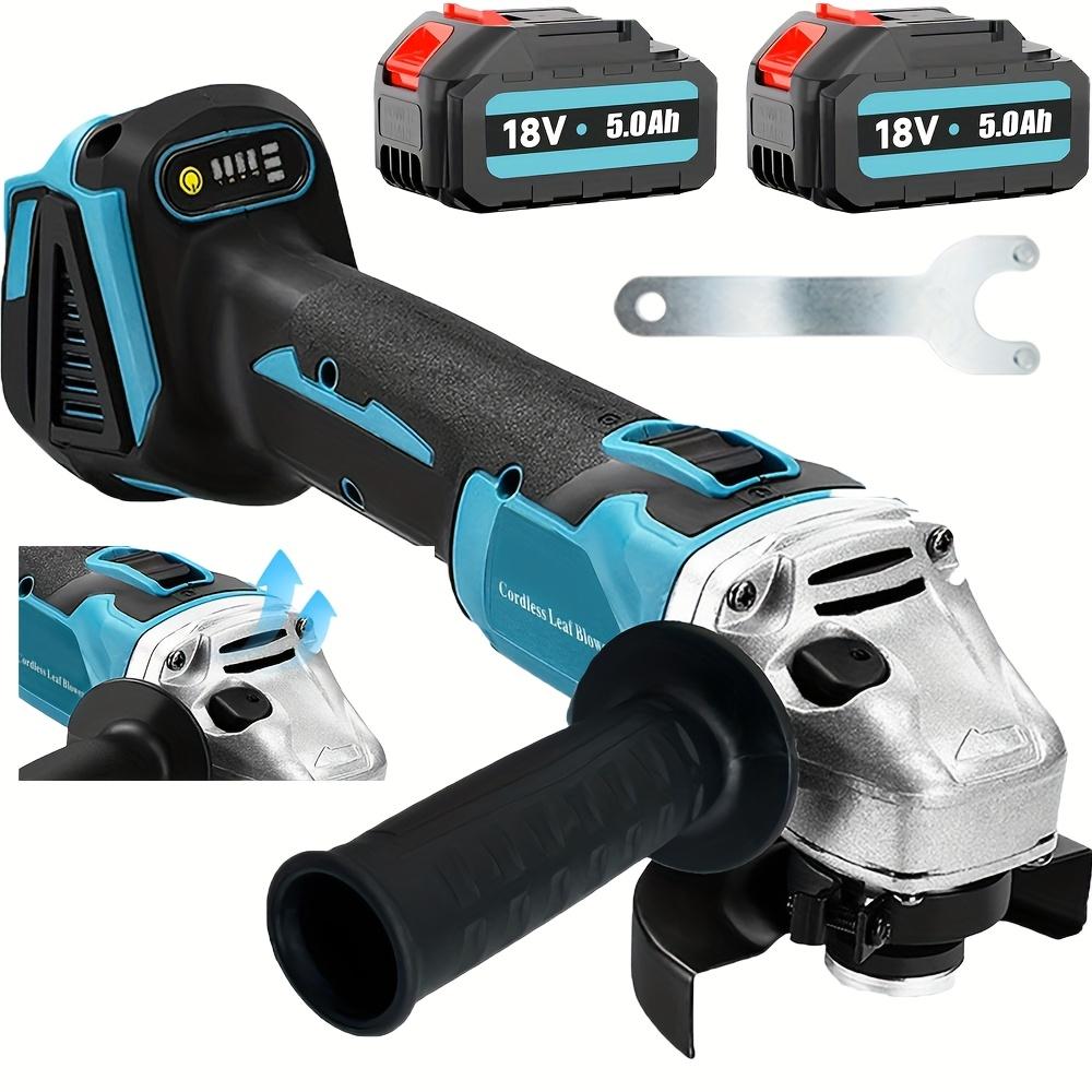 TEMU -operated Angle Grinder Featuring 2 5000mah Batteries, A 125mm Grinding Tool, Equipped With A Side Handle And Discs, And Adjustable Speed Settings (includes Batteries).