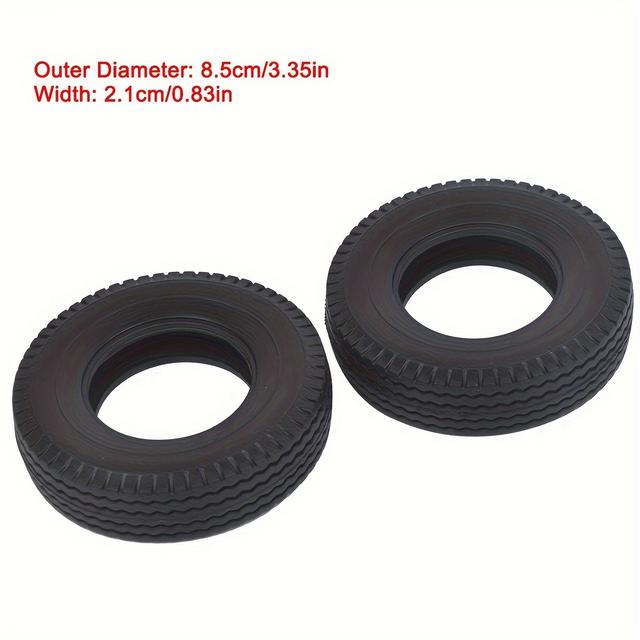 TEMU Rcaidong 2pcs Of 1/14 Scale Rubber Tires For Rc Tractor Trailer Cargo Towing Semi Truck Upgrade Additions