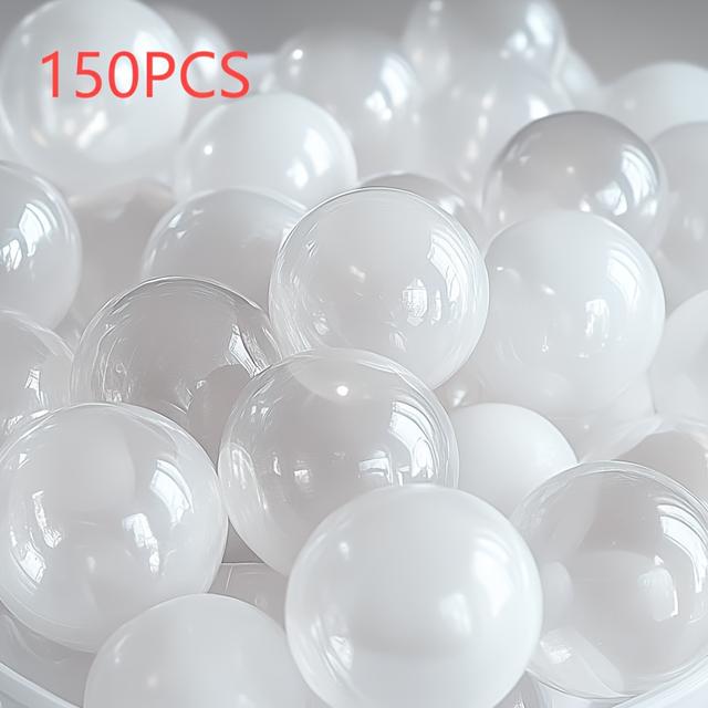 TEMU 150pcs Crush-proof Pit Balls For & - Phthalate-free,, 2.17" Clear Plastic Play Toys In Reusable Container, Safe & Multicolored Fun For , Kid Toys
