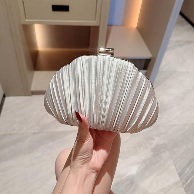 TEMU New Elegant Romantic Shell Clutch Evening Bag For Women, Bridal Handbag, Shoulder Bag For