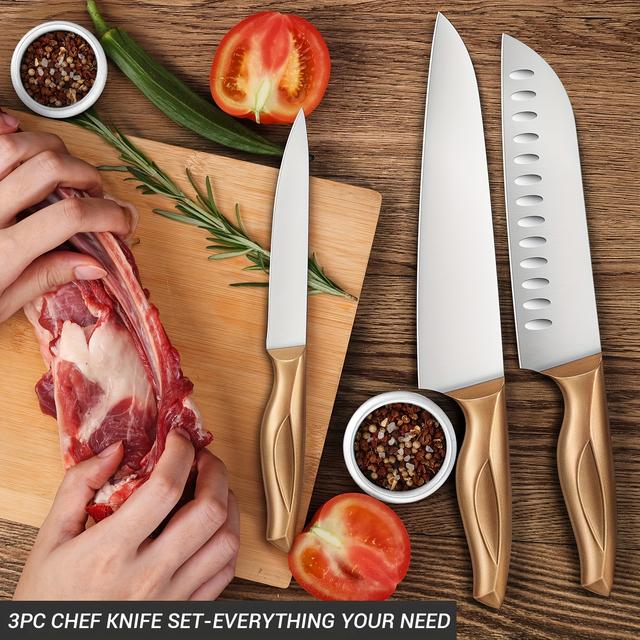 TEMU 3pcs Knife, Slicing , Knife, 's Knife, Fruit Knife, Stainless Steel Sharp Kitchen Cooking Meat Knife Home Kitchen Knife, Ergonomic Non-slip Handle For Easy Cutting Of Ingredients
