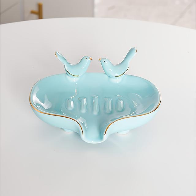 TEMU . Elegante Keramik Seifenschale - Moderner Badezimmer Waschbecken Organizer mit abgerundeten Kanten, platzsparendes Design für die Arbeitsplatte, spülmaschinenfest