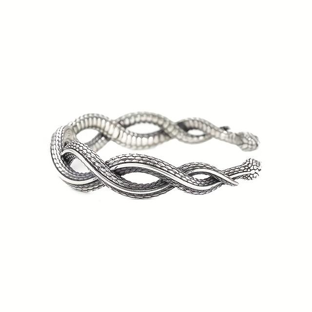 TEMU Een stijlvolle en elegante vintage dubbele slang open eind serpentijn herenarmband A95