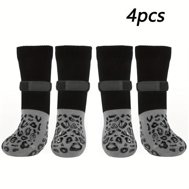 TEMU 4pcs Of Waterproof Dog Socks, Non-slip Shoes, Breathable Outdoor And Indoor Accessories.