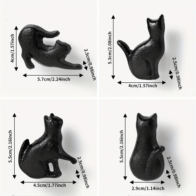 TEMU 4 Poignées de Tiroir en Fonte Vintage Robustes , Poignées de Porte de Placard Mignonnes à Trou Unique, Décoration Amusante pour , Utilisables Crochets à Manteaux