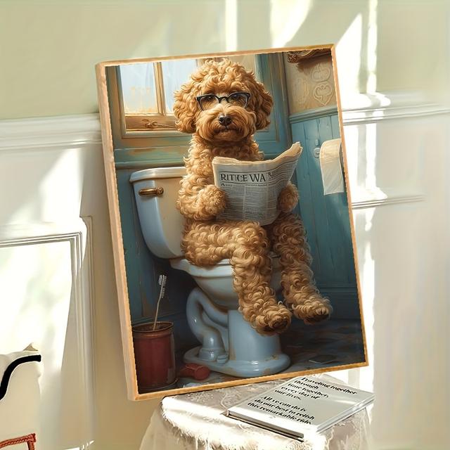 TEMU 5d Cute Dog Diamond Painting Kit For Adults Beginners, Diy Handmade Round Kit, Home Wall Decoration Gift 11.8x15.7 Inches