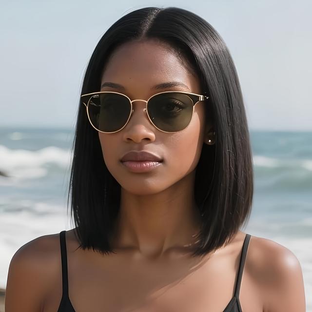 TEMU Timopol Wig Made Of Human Hair, 13x1, Lace Front Wig, Black For African-american Women, Natural Human Hair Density 150%, Pre-straightened And Short.