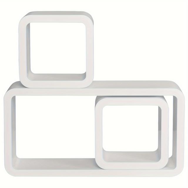 TEMU 3pcs Wall Shelf, Set Of 3 Cube Shelf, Hanging Shelf, Square Floating Design, Floating Shelves