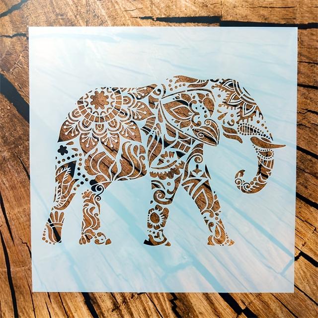 TEMU Modelo de Pintura de Estêncil de Elefante: Ferramenta de Arte DIY em Plástico para Paredes, Roupas, Bolsas e Artesanato