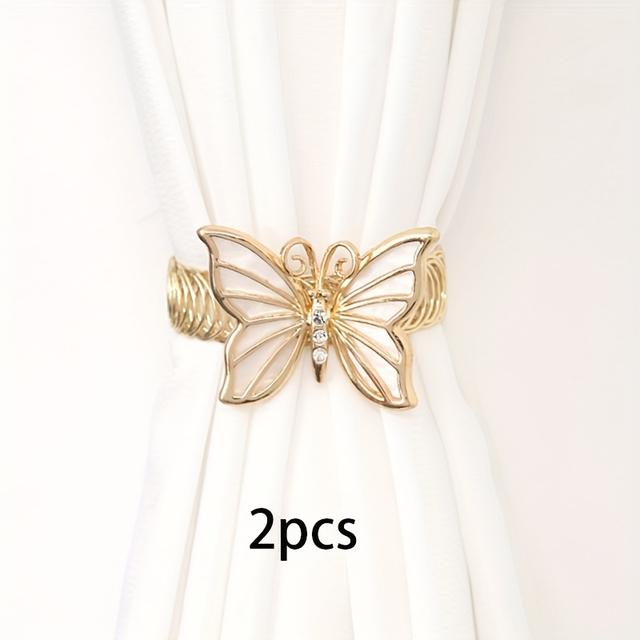 TEMU 2pcs Stylish Minimalist Spring Curtain Clips, No-drill Design