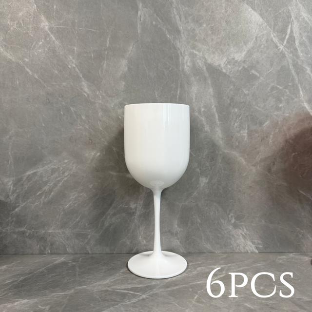 TEMU SHAON 6er-Set bruchsichere Champagnergläser – Wiederverwendbare Kunststoffstiele für Hochzeiten, Camping & Partys | Elegante Weiß/Rot/Schwarz Optionen, Christmas- & Halloween-Dekoartikel