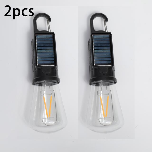 TEMU 2 Stück LED Campinglampen mit Haken, wiederaufladbare Outdoor-Laterne, 3 (Solar//), tragbare Zeltbeleuchtung für Zelt, Wohnmobil, Outdoor-Nutzung, Notstromversorgung, Niederspannung & Haustiere