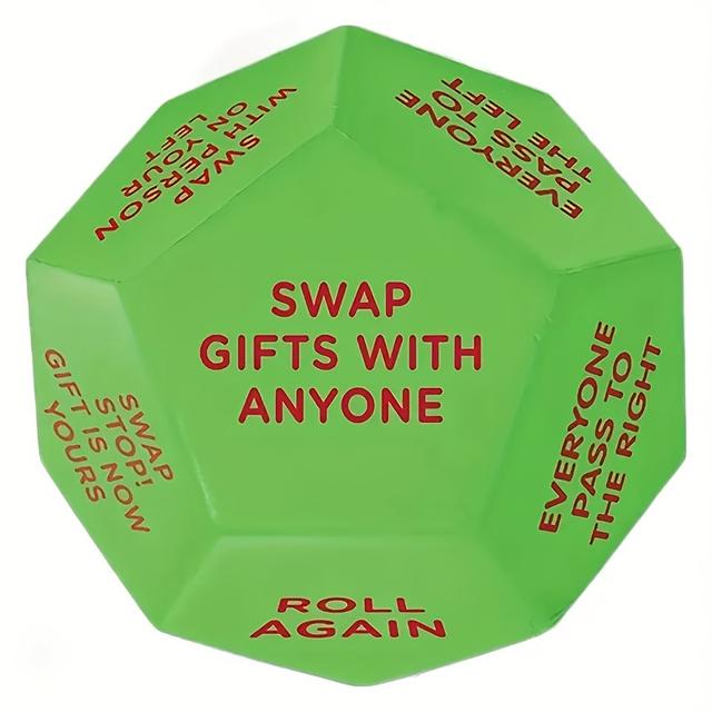 TEMU Christmas Party Favor Dice - 3x3 Inch Santa Gift Exchange Game, 12 Unique Sides For & Family Entertainment