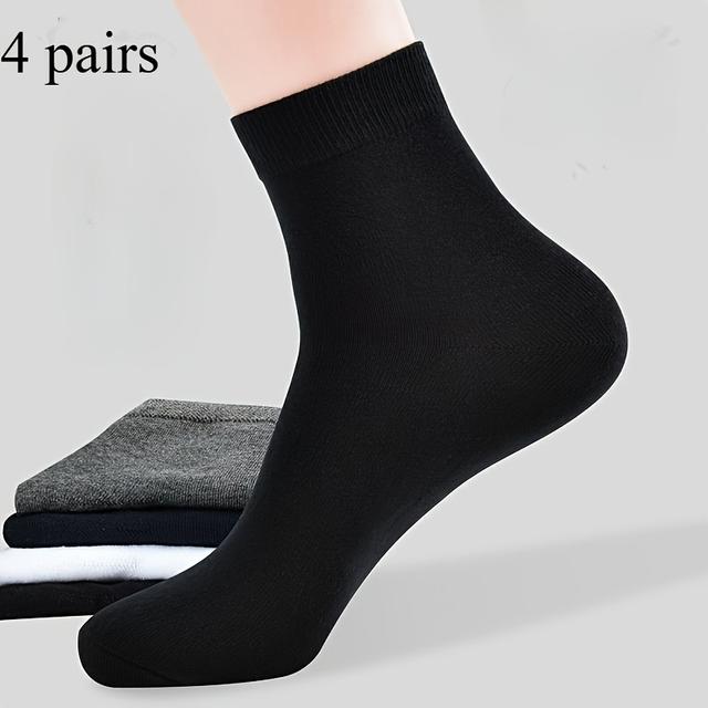 TEMU 4 páry diabetických ponožek pro muže, extra široké ponožky bez stahování, pohodlné a pružné ponožky plus size, bezešvé prsty, zesílená pata - ideální dárek pro seniory