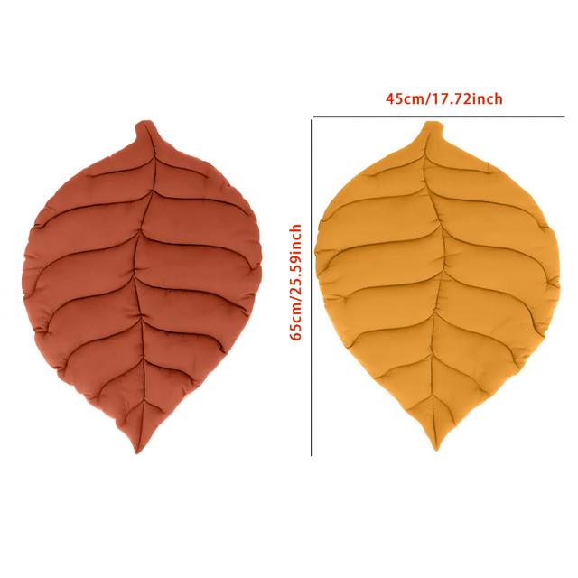 TEMU A Cozy Leaf-shaped Pet Mat, Comfortable And Washable Polyester Bed, Chew-resistant Rectangular Sleeping Pad, Suitable For Cats And Dogs, Soft Non-slip Pet Mat, Thick Leaf-shaped Pet Mat For All .