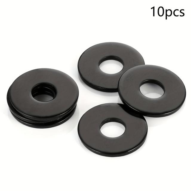 TEMU 10pcs Of Black Flat Washers Made Of M6 (304) Stainless Steel