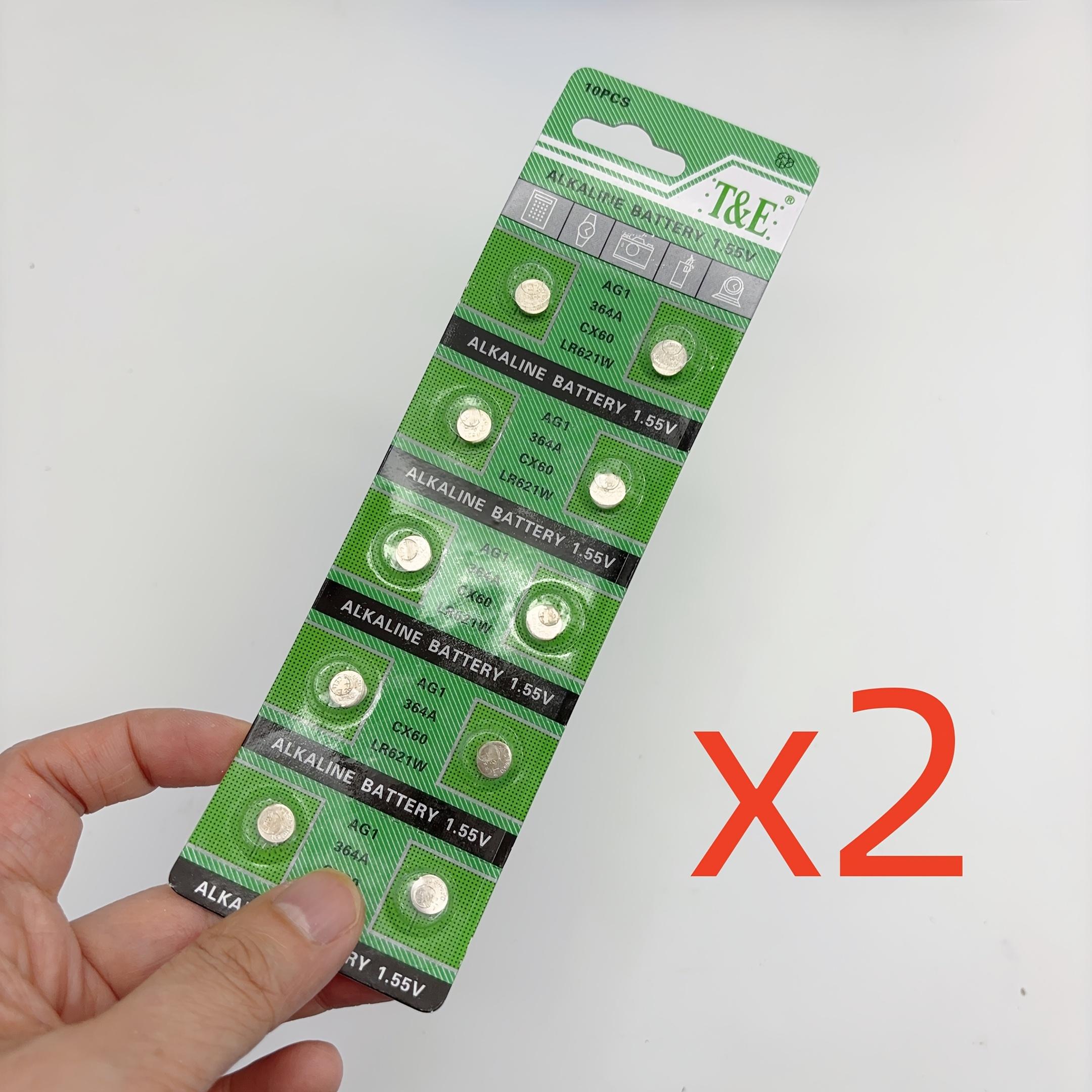 TEMU 20/40/60pcs Ag1 Lr621 364 Watch Battery | 1.55v Non-rechargeable Alkaline Button Cell Batteries For Watch Remote, Non-waterproof