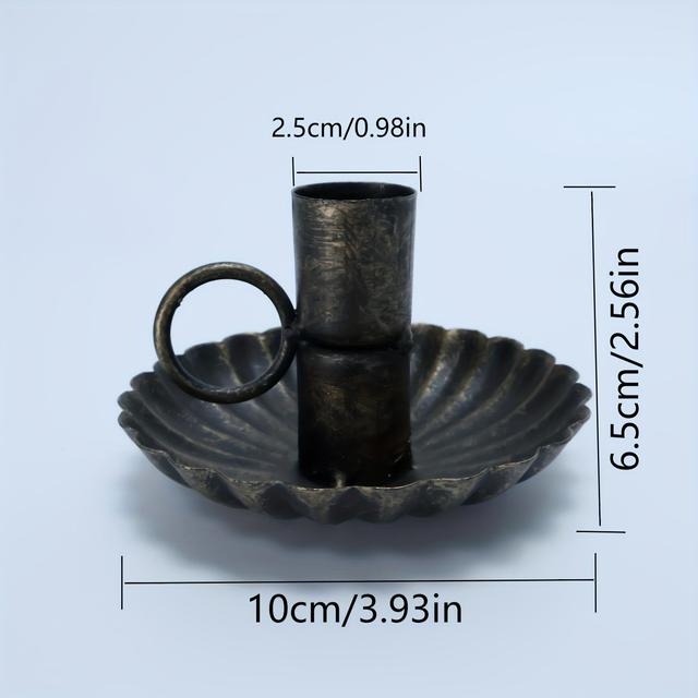 TEMU Metal Black Vintage Candle Holder