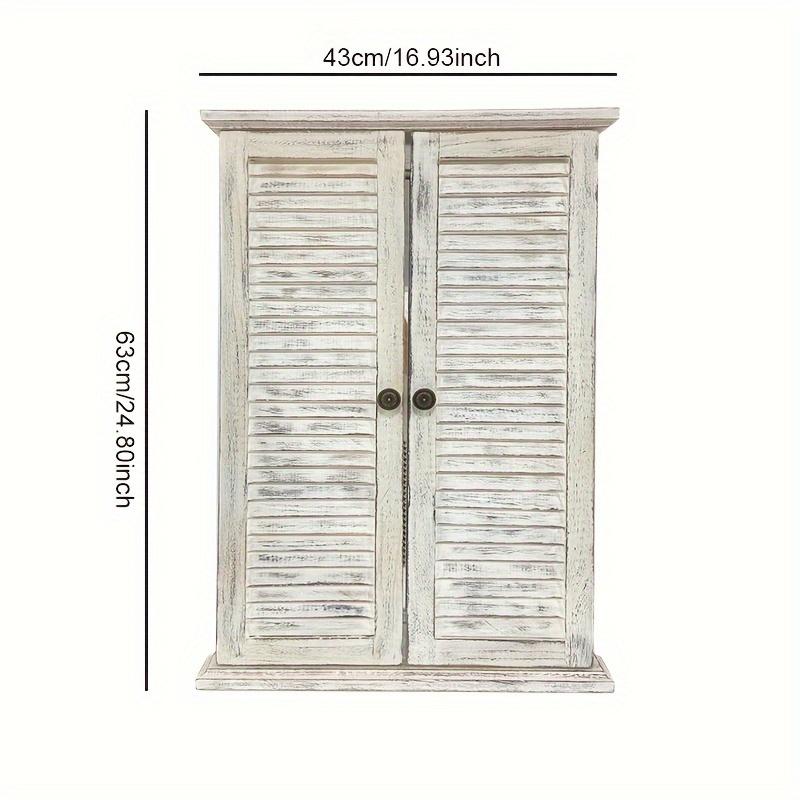 TEMU 1pc Wooden Frame Closeable Wall Mirror Washable White Optional Suitable For Bedroom Bathroom Vanity Hanging Makeup Mirror
