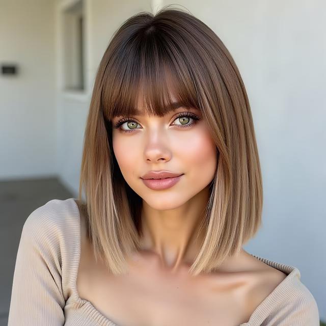 TEMU Latest Trend: -chic Bob Cut With A Western Touch, Date Nights, , And Daily Wear