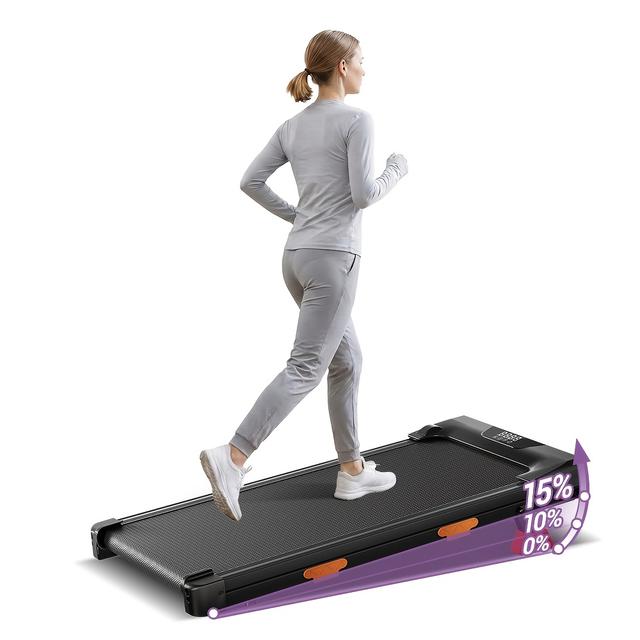 TEMU Przenośna mata do chodzenia pod biurko 3 w 1, mata do chodzenia z nachyleniem 15%, lekka mata do chodzenia do domu i biura o mocy 2,5 HP, cicha, udźwig 300 funtów, bez baterii