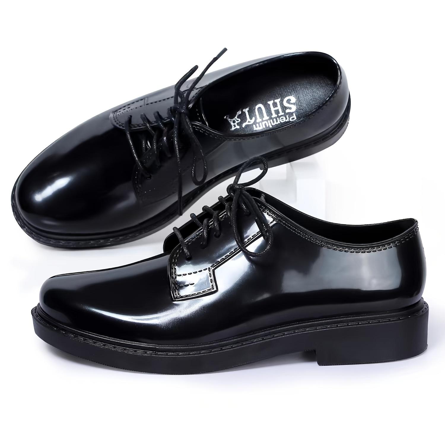 TEMU Unisex Formal Dress Shoes - Classic Lace-, Smooth Upper, Cushioned Insole, Durable Non-slip Rubber Outsole, Comfortable Business & Office Footwear