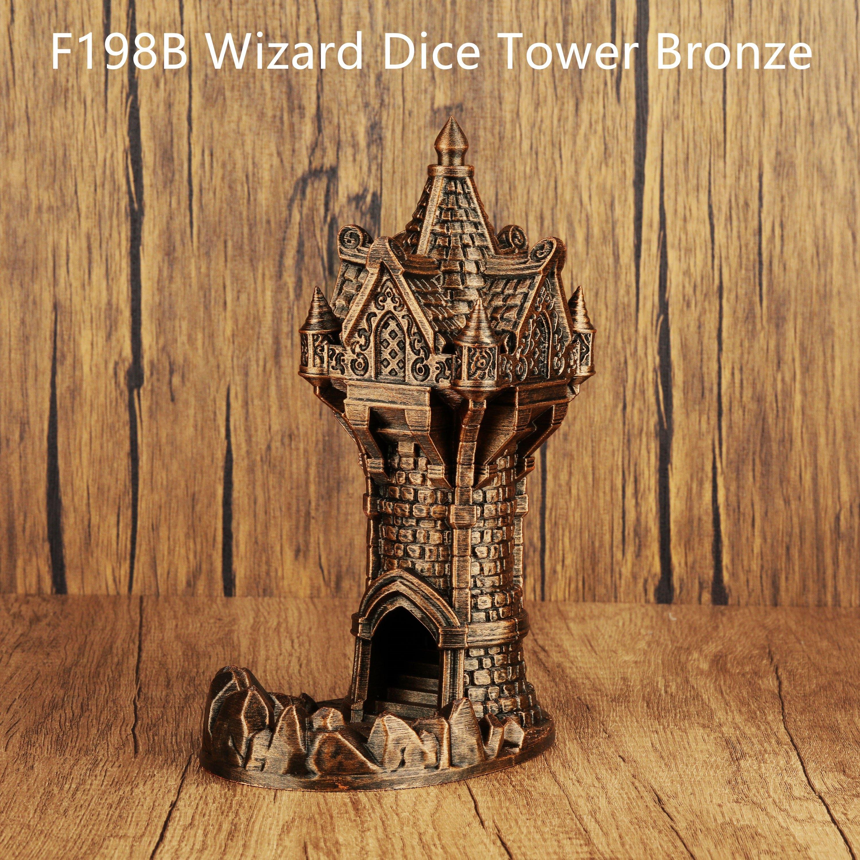 TEMU Grey Rpg Wizard Dice Tower, Beautifully Hand-painted In Bronze And Black, Makes A Accessory For Christmas And Halloween, Perfect For Any Traditional Tabletop Rpg Game, Ensuring High In Fair
