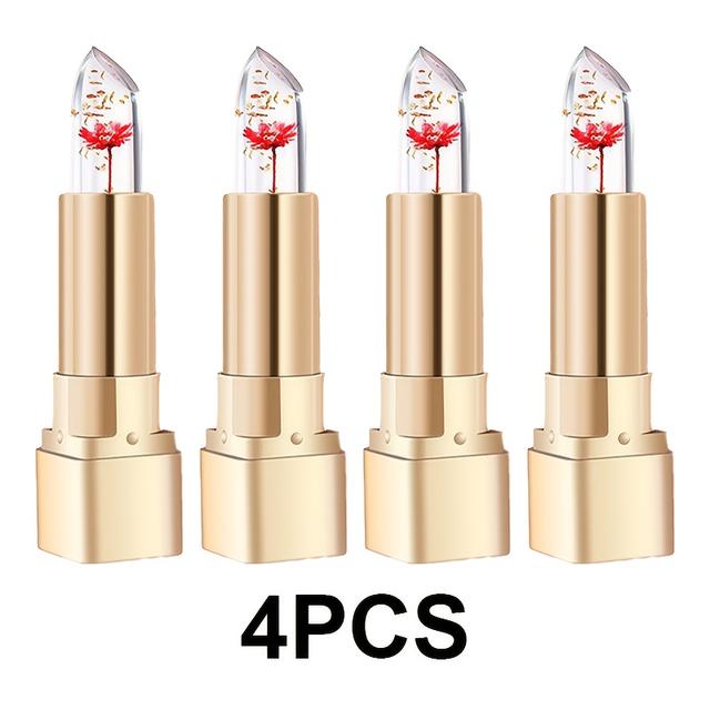 TEMU 4 قطع مجموعة أحمر شفاه جل على من ROZINO - شفاه متغير اللون دافئ، أحمر شفاه مرطب طويل الأمد بلون بيج فاتح لجميع أنواع البشرة البيج الفاتح، هدية مثالية لعيد الميلاد وعيد الحب