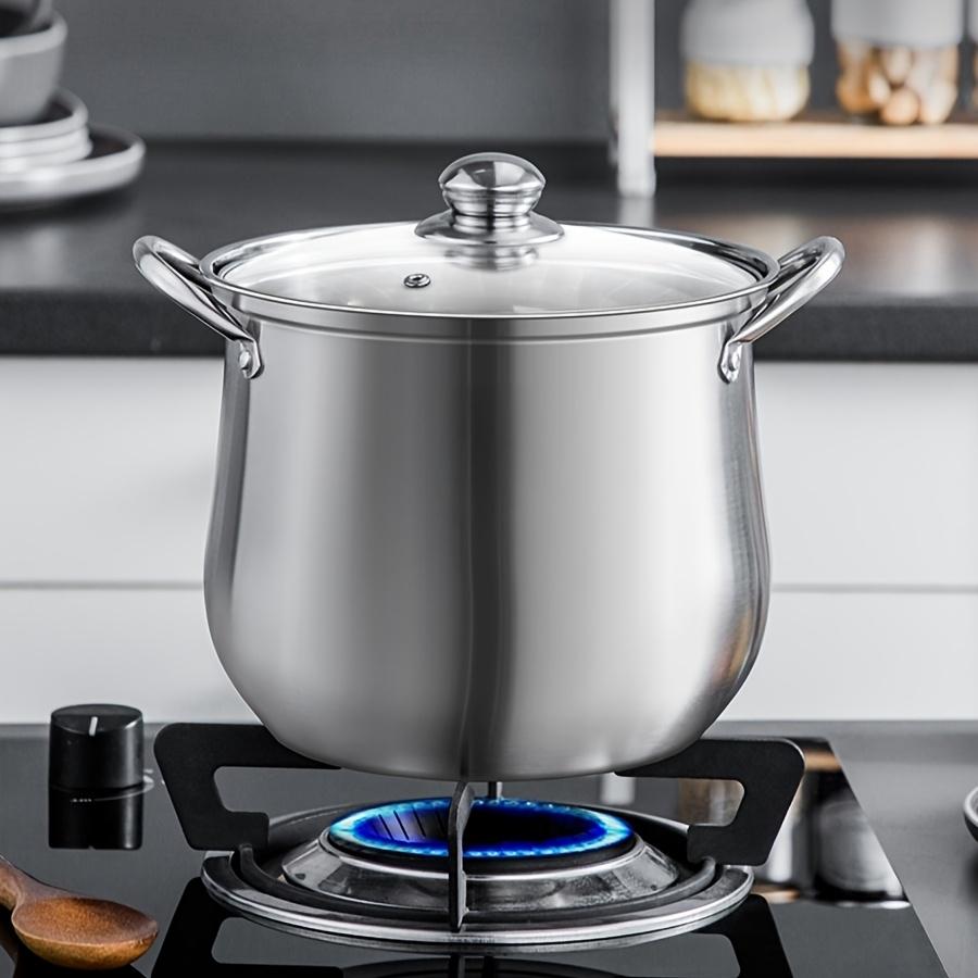 TEMU Versatile Large Stainless Steel - Perfect For Soups, & More - Durable, Easy-clean Kitchen Essential