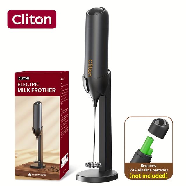 TEMU Battery-powered Electric Milk Frother With 304 Stainless Steel Whisk - Portable Cordless Coffee Maker, Low Decibel Operation, For Home, Camping