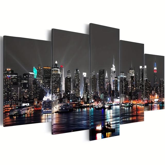 TEMU 5pcs Canvas Wall Paintings Of Scenes/paper Paintings For And Office Decoration/frame Decoration Required