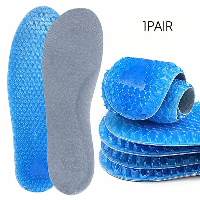 TEMU 통기성 및 충격 흡수 기능이 있는 하니콤 디자인의 깔창 한 쌍, 젤 베이스와 스웨이드 표면으로 땀 흡수, 캐주얼 신발에 맞게 트리밍 가능