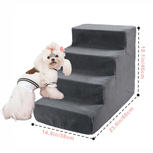 TEMU 3-Schritt/4-Schritt Schwamm-Hundetreppen, Abnehmbare und Waschbare Rampe für Sofa/Bett, Geeignet für Verletzte Hunde und Katzen mit Gelenkschmerzen