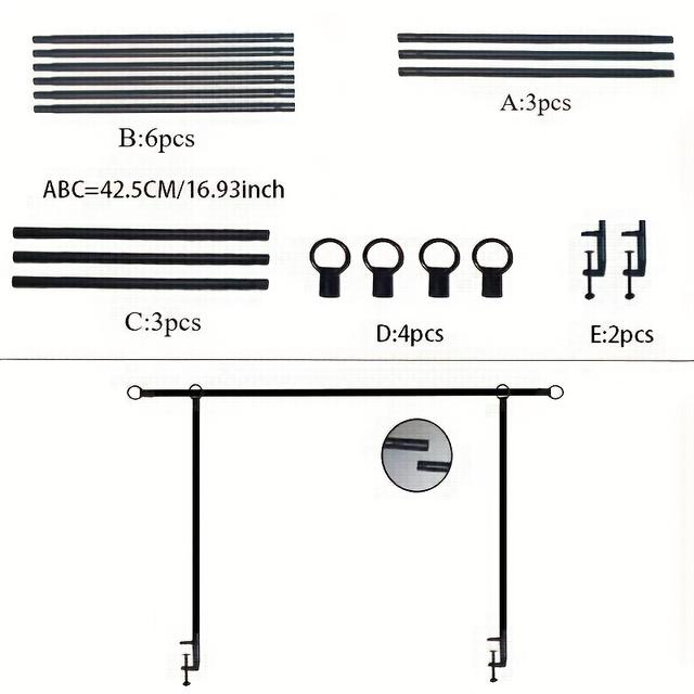 TEMU Adjustable Table Arch Stand 79.25cm-259.08cm With Clips - Bohemian Metal Decor For Weddings, Birthdays, Halloween, Christmas - No Electricity Needed, Indoor/outdoor Party Decoration