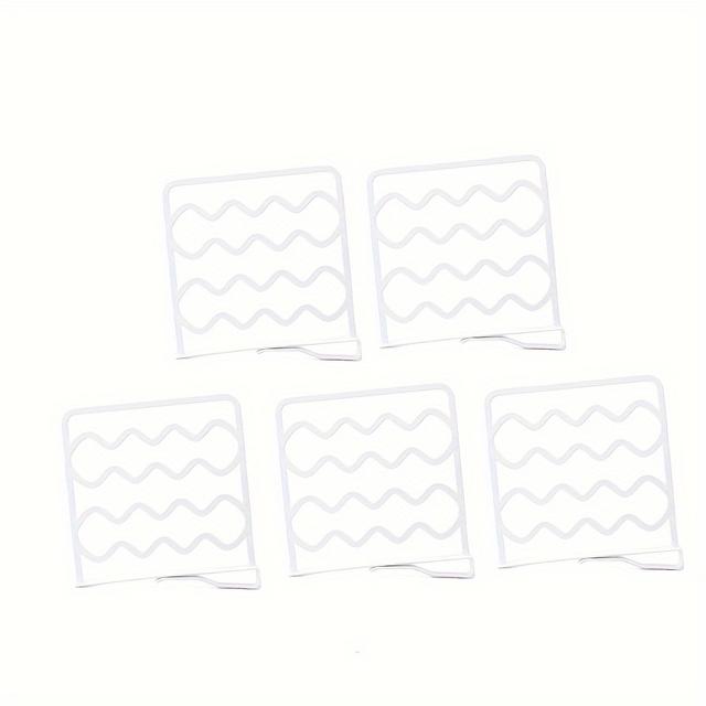 TEMU 5 szt. Regulowane przegródki do półek | Plastikowy organizer do szafy, szafki, regału na książki | Oszczędzający miejsce stojak do przechowywania, biały