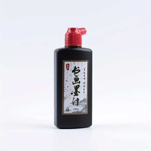 TEMU 1pc Premium Chinese Calligraphy And Drawing Ink - 100g/250g Bottle For Artistic Writing And Painting, Black Ink With Red Cap, Ideal For Traditional Chinese Art Techniques