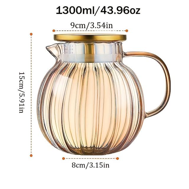 TEMU 1ks Elegantní Tepluvzdorná Skleněná Konvice s Nerezovým Víkem - Ideální pro Květinový a Fu Čaj, Vhodná pro Vaření na Elektrickém Sporáku, Univerzální Čajová Sada pro Různé Příležitosti
