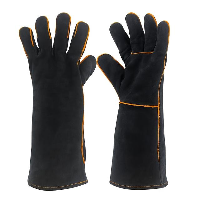 TEMU 1 Pair Heavy-duty Gloves - Long Sleeve, Non-slip Grip, Reinforced Palm & Finger Protection - Durable Gloves () -, Sturdy