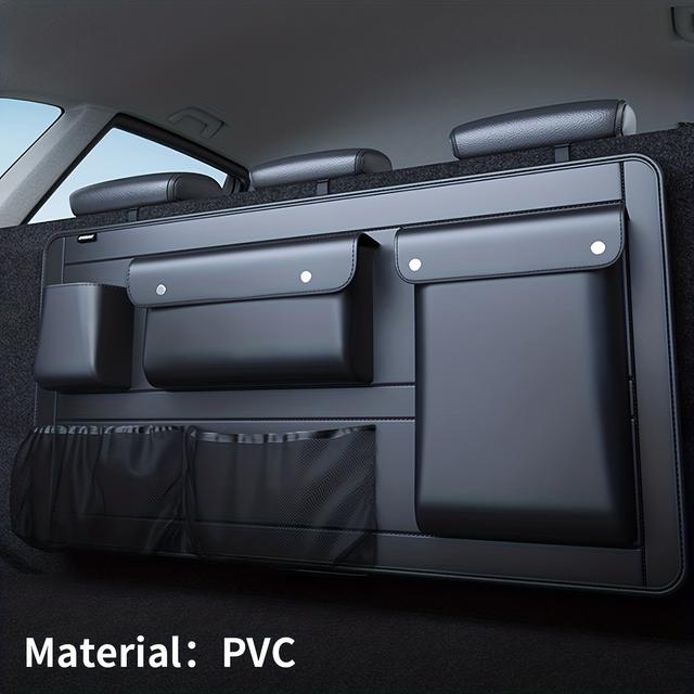 TEMU Foldable Car Trunk Storage Bag Made Of Pvc/pu Material, Multifunctional Organizer Box For Car Interior