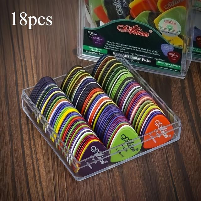 TEMU 18 db Gitárpengető Készlet Különböző Vastagságokkal, Kiváló Minőségű ABS Anyagú Pengetők, Tartós, Több Színben, Akusztikus Gitárra, Elektromos Gitárra és Basszusgitárra Ideális