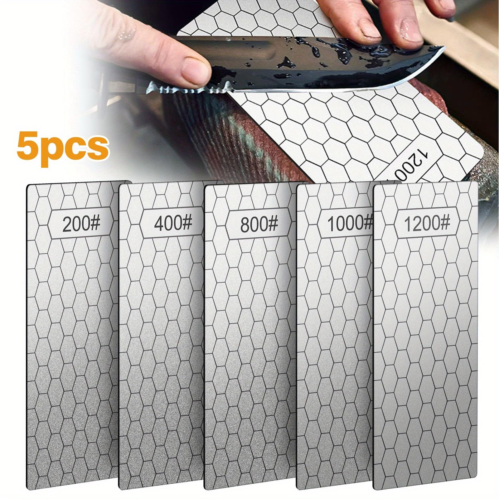 TEMU 5pcs Diamond Sharpening Stones, Honeycomb Surface Diamond Sharpening Plates, 200/400/800/1000/1200 , For Seal Carving Knife, Wood Crafts And Metal Grinder Workpiece, Ideal