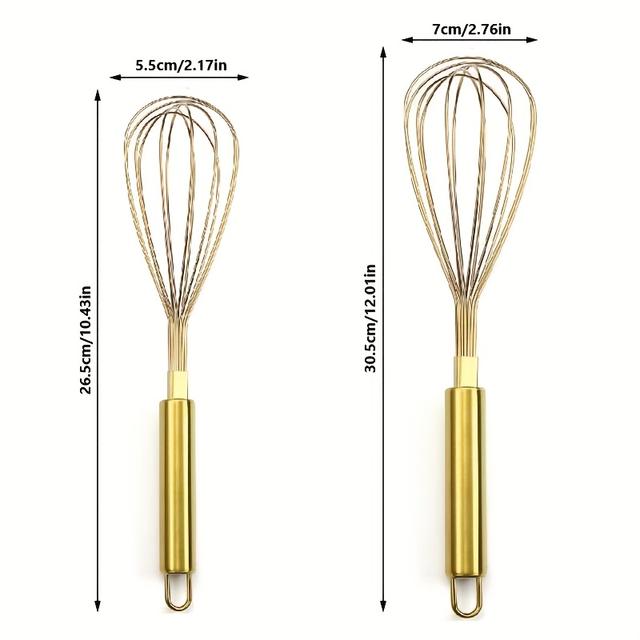 TEMU 1pc/2pcs Multi-functional Hand Egg Beater Whisk - 430 Stainless Steel Mixer For Effortless Blending And Mixing, Great For Egg Beating, Creaming, And Stirring