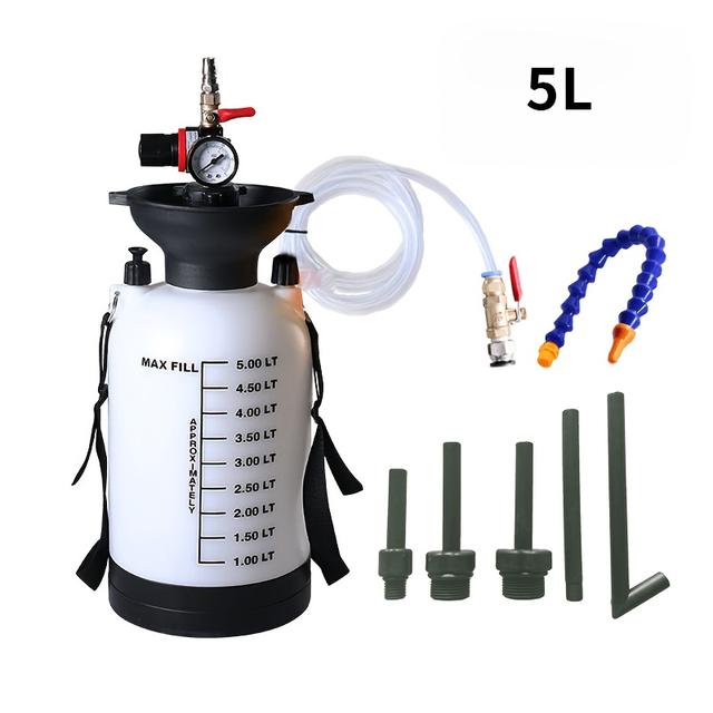 TEMU Transmission Fluid Transfer Pump, 5 Liter 1.32 Gallon Automatic Pneumatic Fluid Extractor Dispenser Filling Kit With 5 Atf Adapters