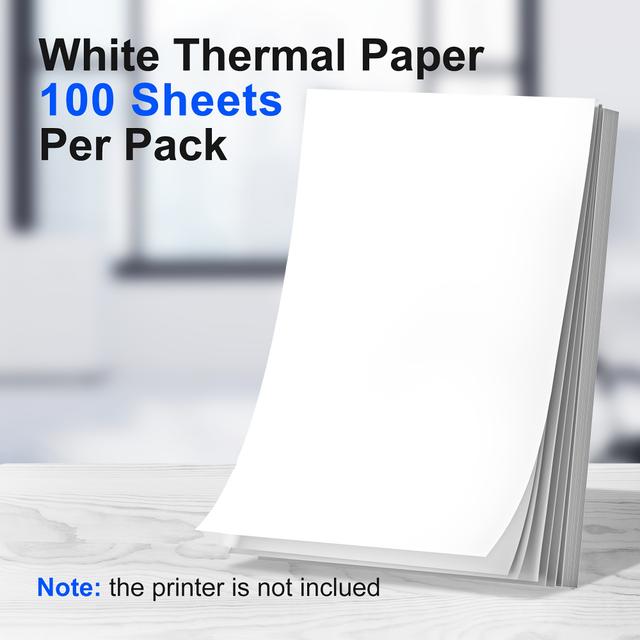 TEMU D810b Thermal Printer Paper 8.5 X 11 Inch, Printing, Us Letter Size Thermal Paper Compatible With , Size 8.5" X 11", 100 Sheets