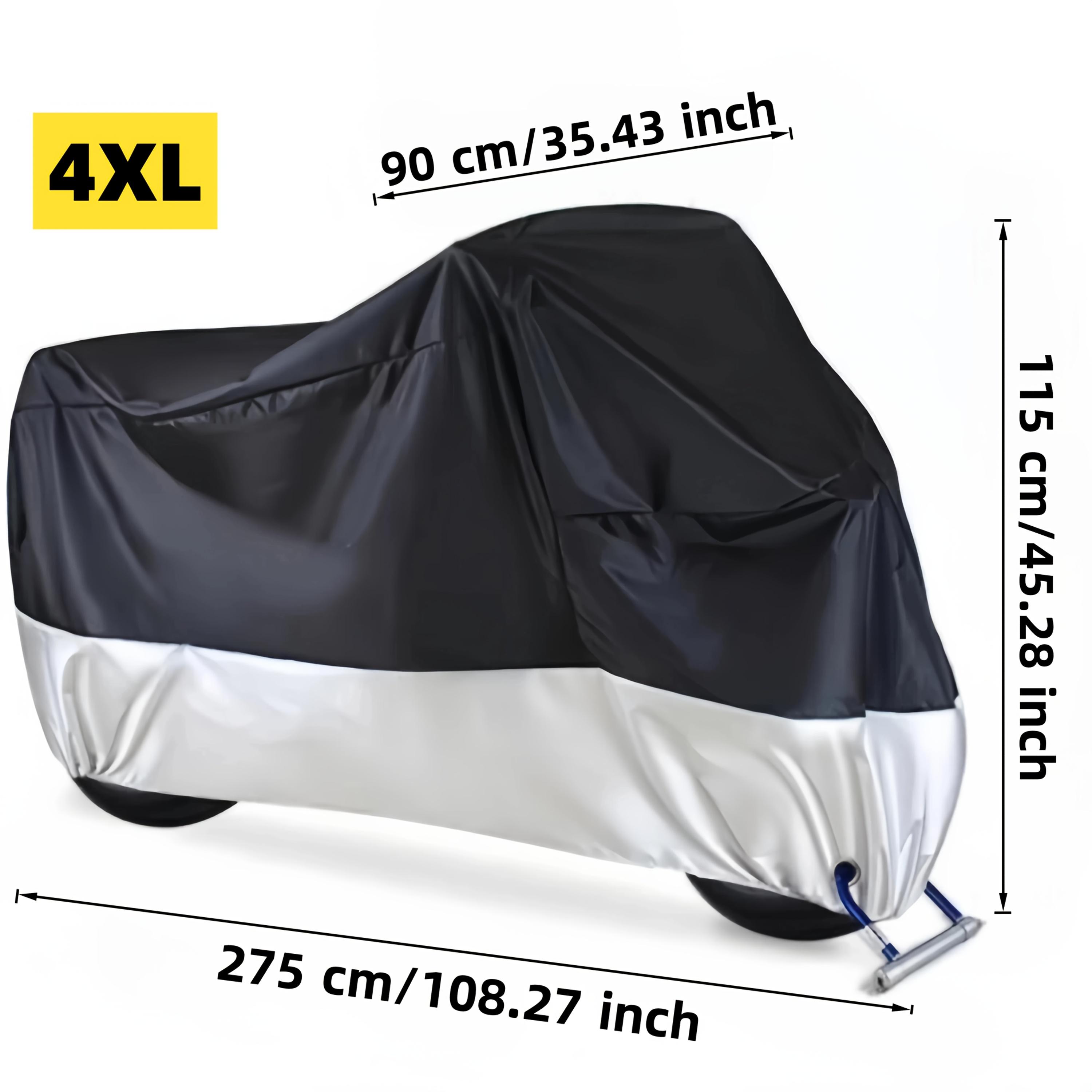 TEMU Fundas para Motocicleta Todo , Resistente a UV, Tela 190T, y Plateado, con Agujeros Antirrobo y Bolsa de Almacenamiento, Ideal para Guardar Motos/Bicis