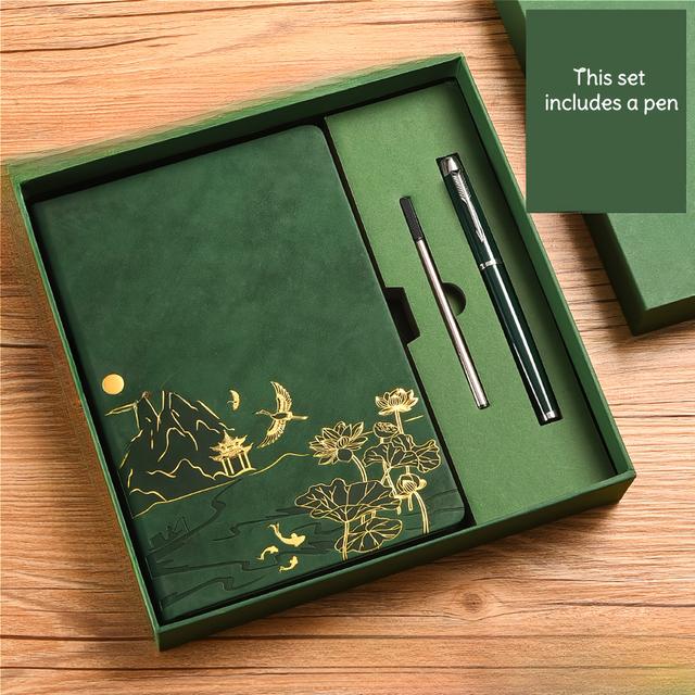 TEMU Lined Leather Journal Notebook, Hardcover Journal Set With Pen & Gift Box, 200pages Thick Ruled Paper For Men Women School, Travel, Business, Work, Home Writing